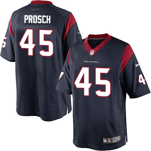 Youth Elite Jay Prosch Nike Jersey Navy Blue Home - #45 NFL Houston Texans